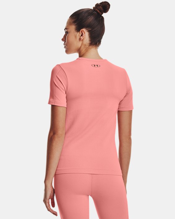 Women's UA RUSH™ Seamless Short Sleeve in Pink image number 1